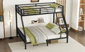 Twin Xl Over Queen Metal Bunk Bed With Ladder And