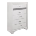 Glamorous White Finish 1Pc Chest Of Drawers Faux