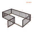 Twin Size Wood Floor Bed Frame With Fence And