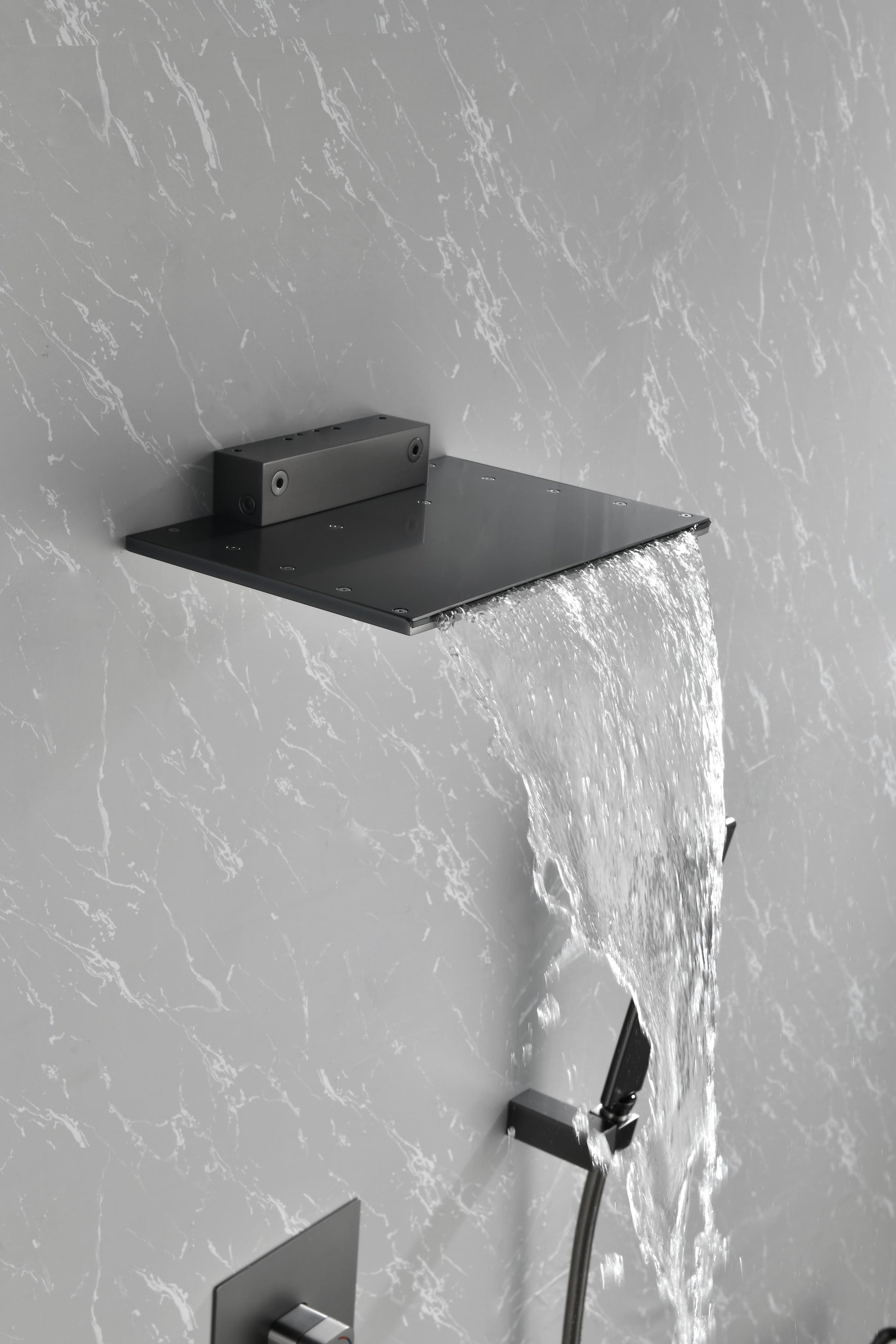 Waterfall Spout Wall Mounted Shower With Handheld