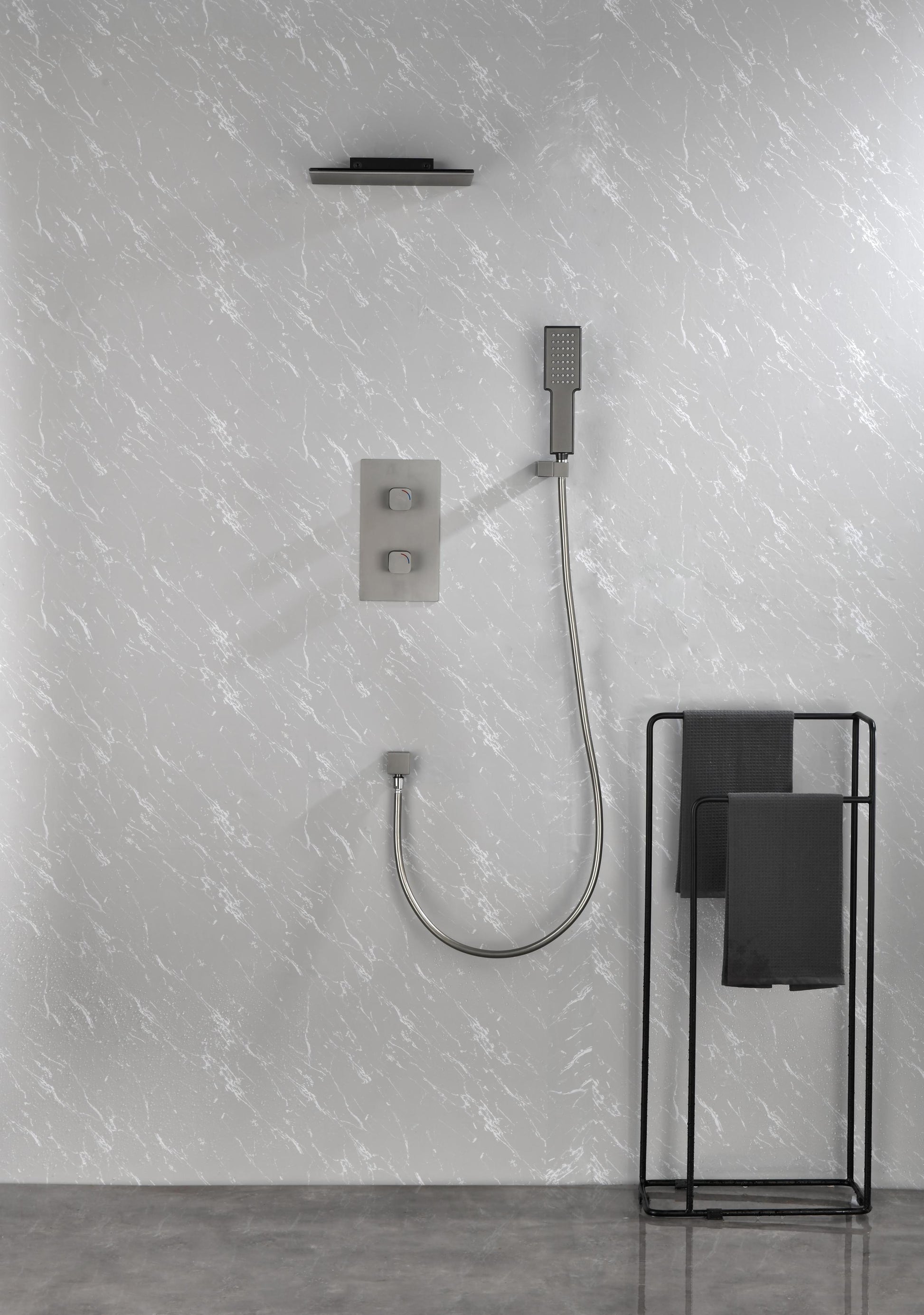 Waterfall Spout Wall Mounted Shower With Handheld