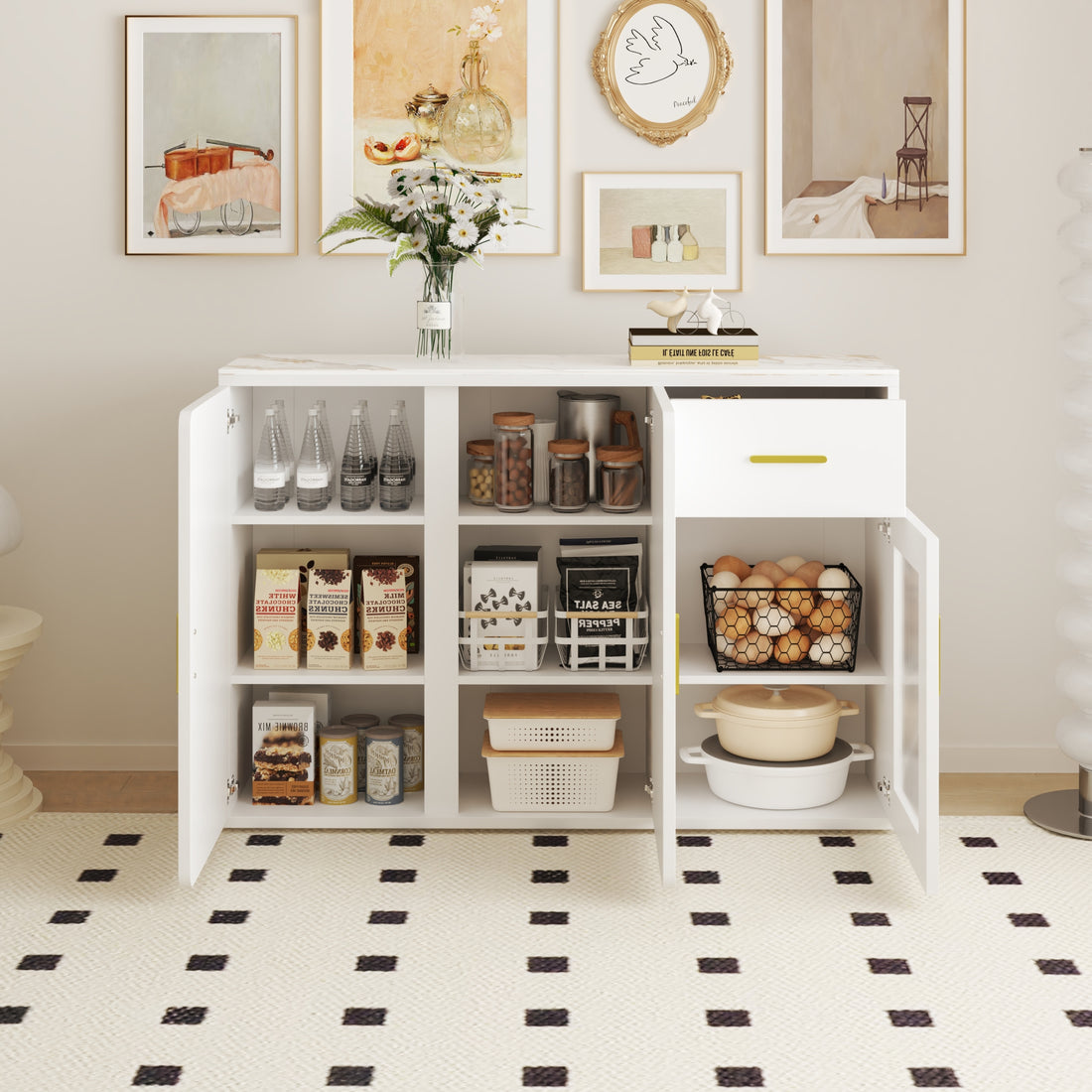 Wood Storage Cabinet, Modern Accent Buffet