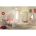 White And Light Purple Nightstand - White Bedroom