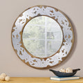 Mango Wood Aluminium Fitted Round Mirror