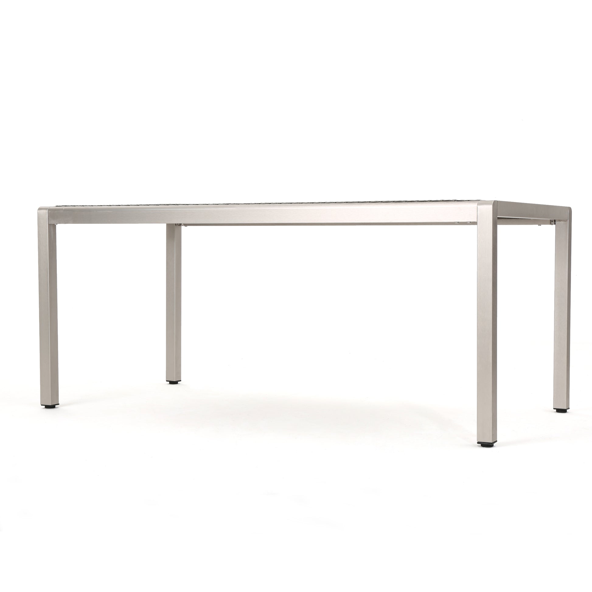 Outdoor Aluminum Dining Table with Wicker Top,