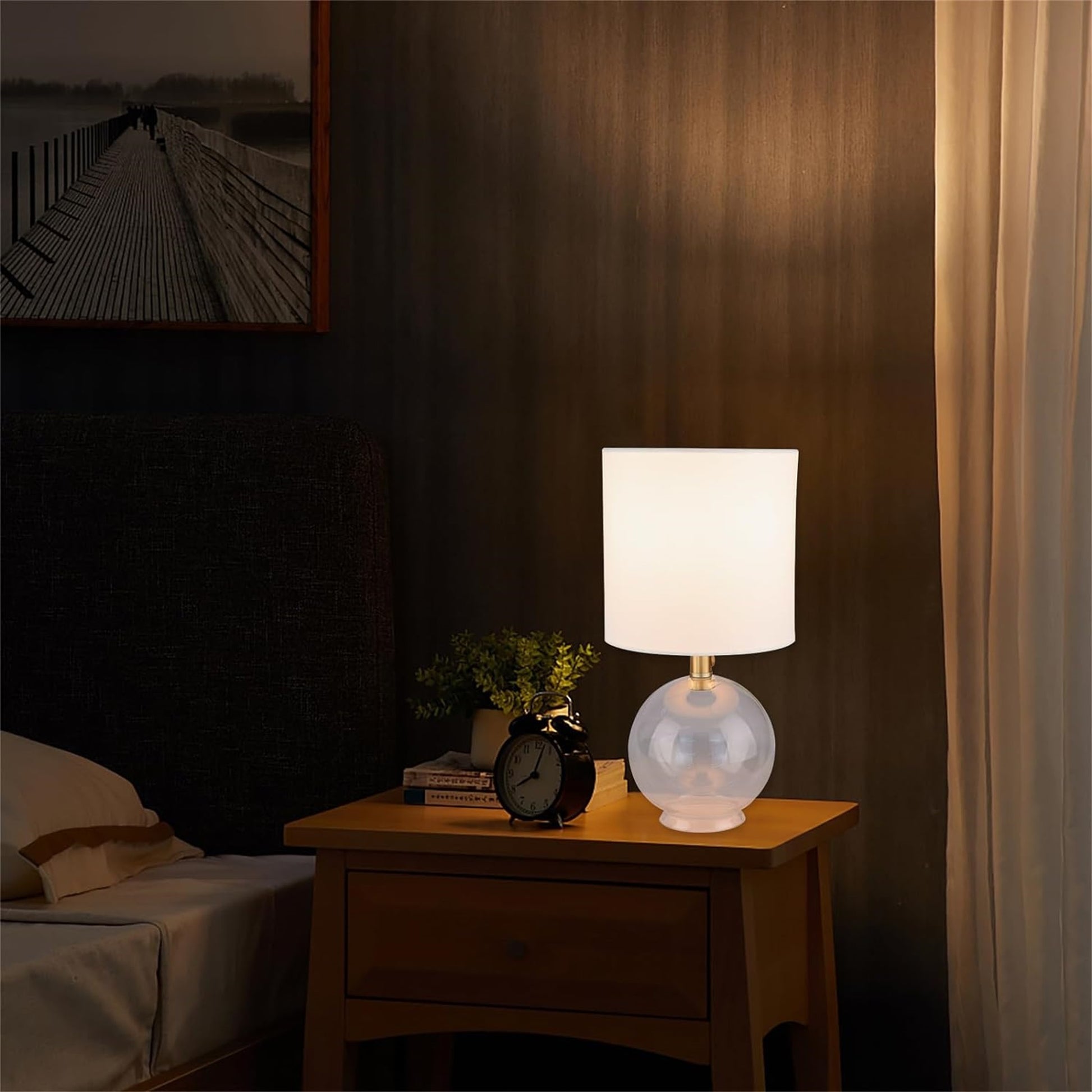 Small Table Lamp Glass Bedside Lamps For