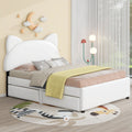 Full Size Upholstered Platform Bed with Cartoon Ears box spring not