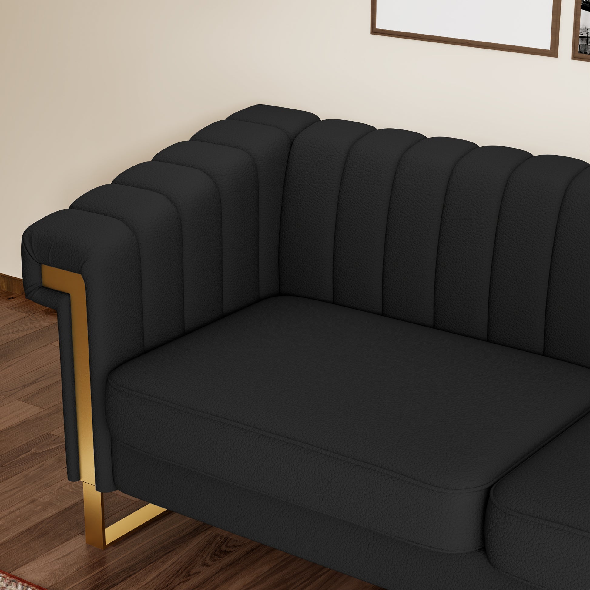 Fx P81Pu Bk Sofa - Black Pu 2 Seat