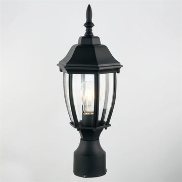 Dusk To Dawn Outdoor 16" Black Post Light Fixture