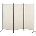 HOMCOM 6' 3 Panel Room Divider, Indoor Privacy Screen beige-polyester