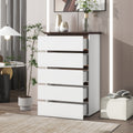 Tall White Dresser for Bedroom, Mid Century Modern white-particle board