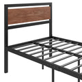 Twin Size Platform Bed, Metal And Wood Bed Frame