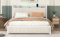 Queen Bed Frame With Led Headboard, Upholstered