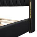 Queen Size Upholstered Platform Bed With Metal