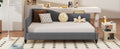 Full Size L Shaped Linen Daybed,With Solid Wood -