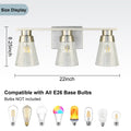 3 Light E26 Base Bathroom Vanity Light Fixtures