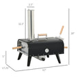 Outsunny Outdoor Pizza Oven with 12