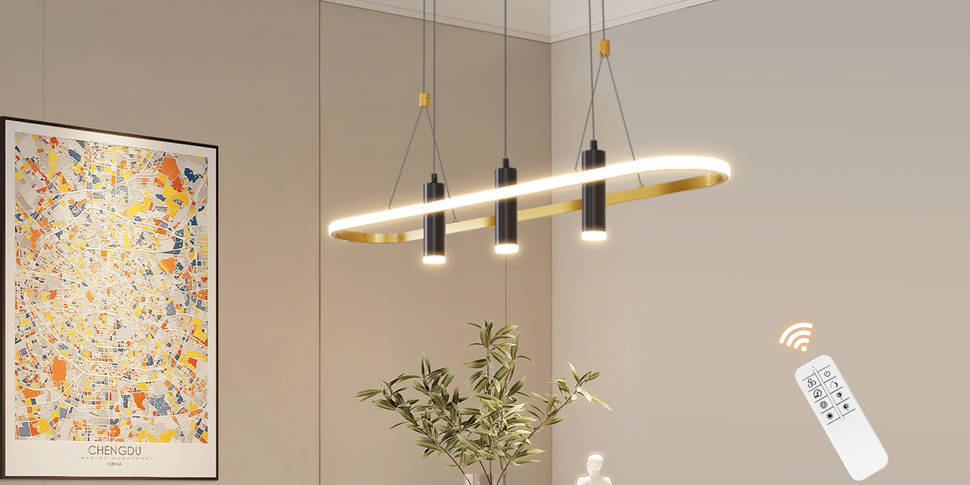 Javeriah 4 Light Black Gold Dimmable Led Pendant