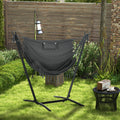 Outsunny Patio Hammock Chair with Stand, Outdoor gray-steel