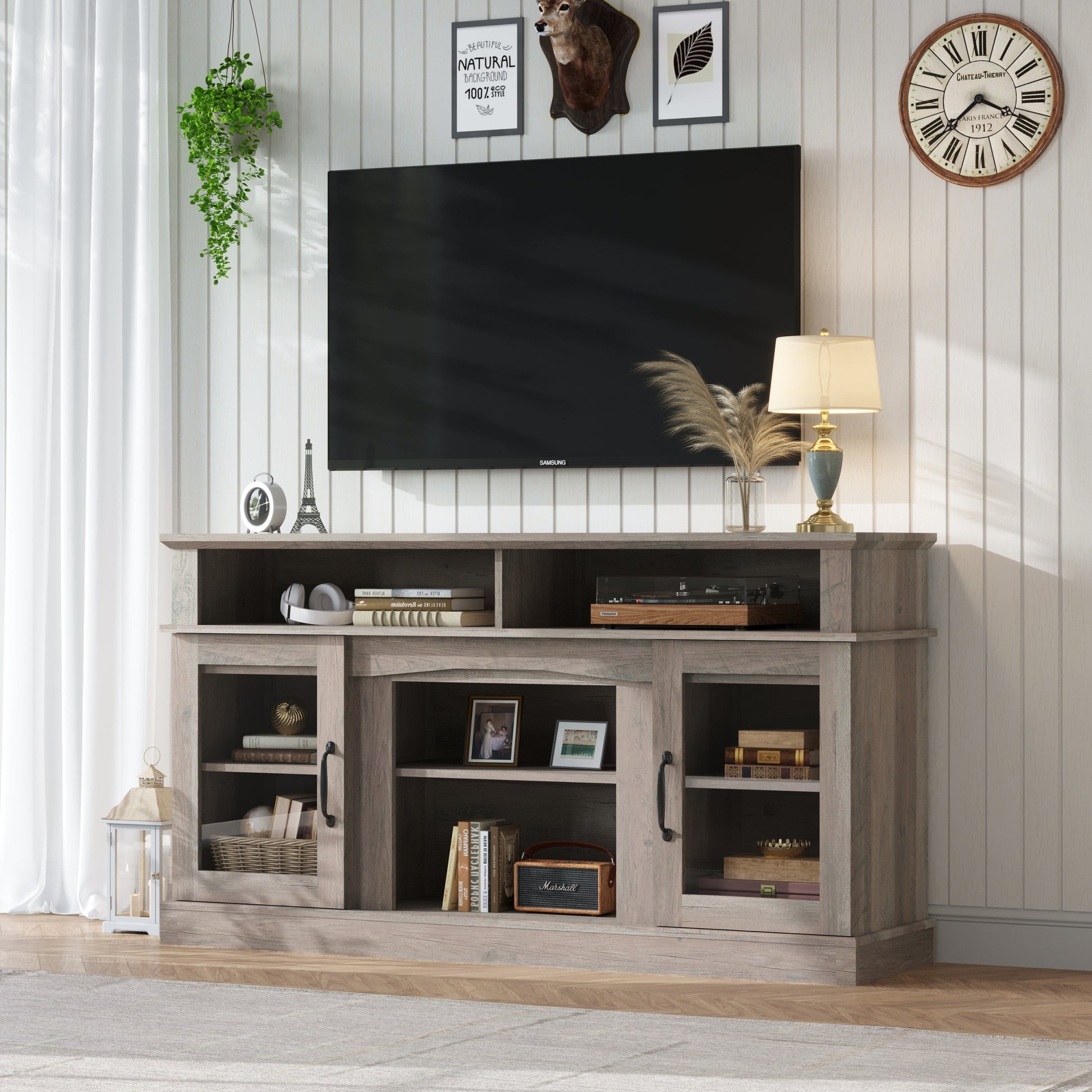 58 Inch Tv Stand With Storage Cabinet And