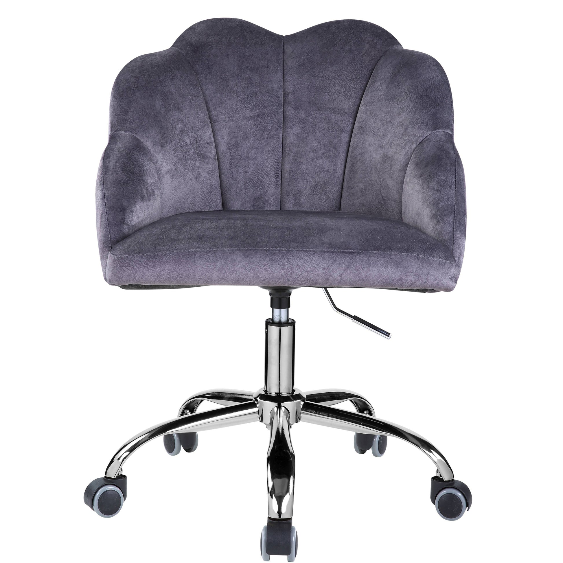 Dark Grey And Chrome Barrel Office Chair With -