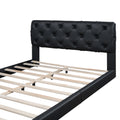 Queen Size Tufted Upholstered Platform Bed, Black