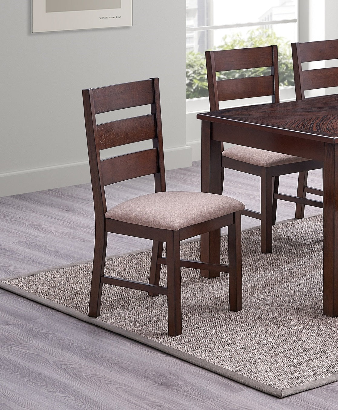 Contemporary Antique Cherry 6Pc Dining Set Table