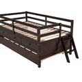 Low Loft Bed Twin Size With Full Safety Fence -