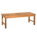 Modern Slat Top Solid Wood Patio Bench Brown -