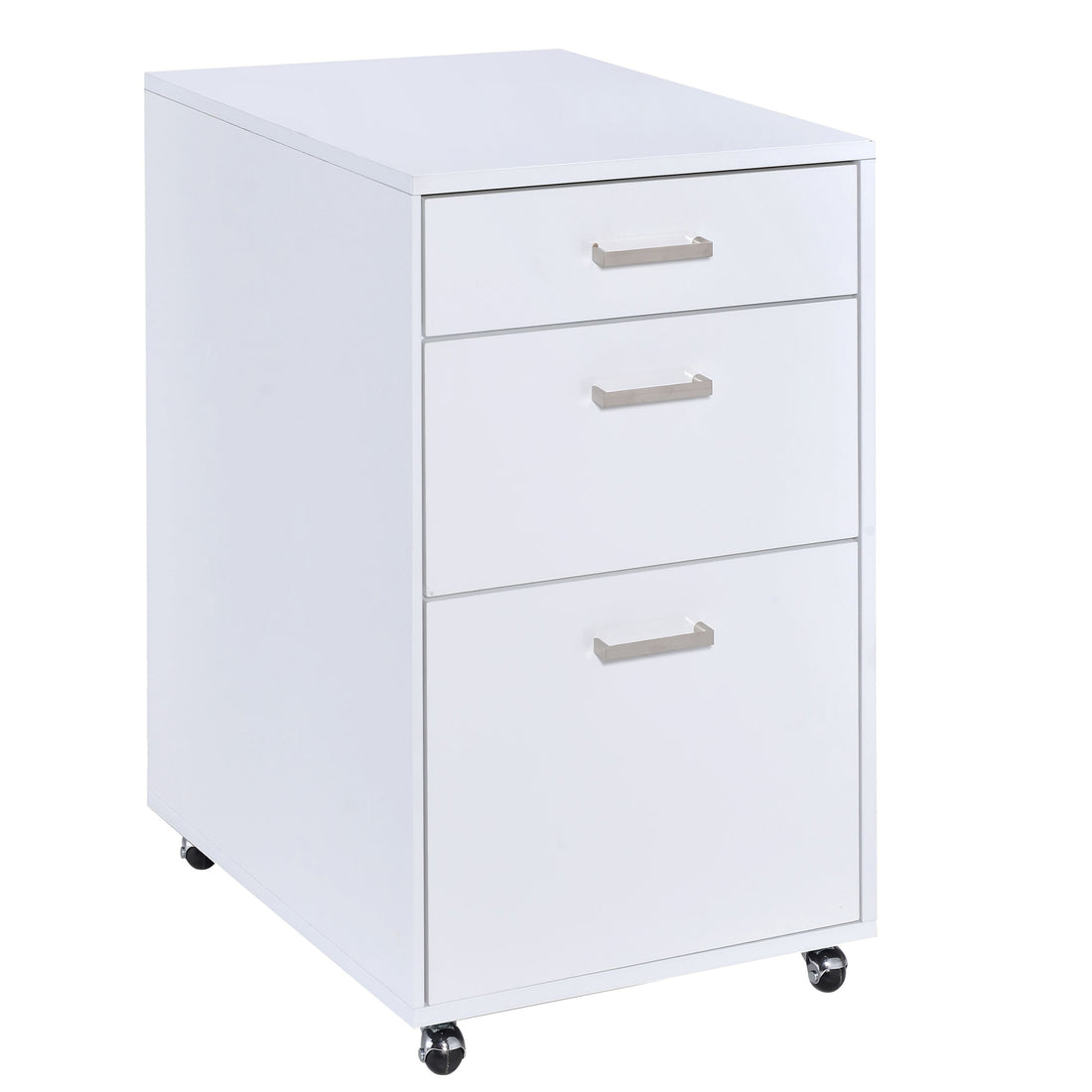 White High Gloss File Cabinet With 3 Drawers -