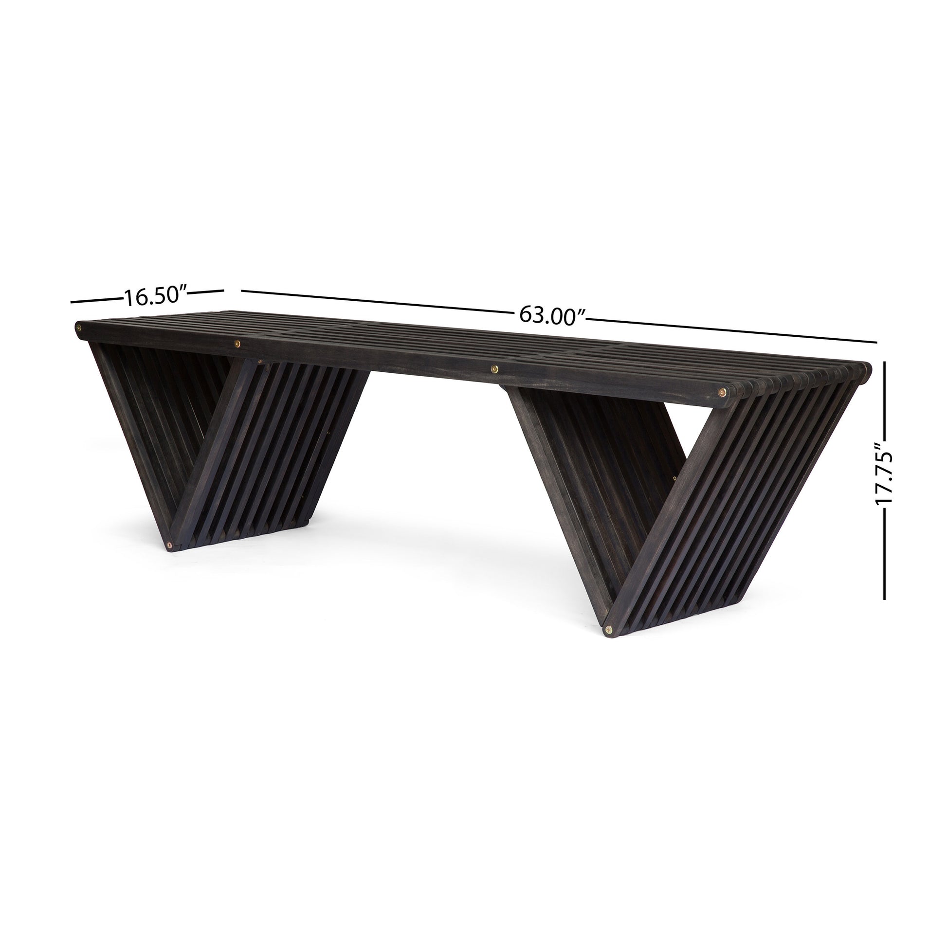 Metropol Bench - Dark Grey Wood