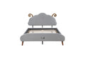 Full Size Upholstered Platform Bed With Sheep