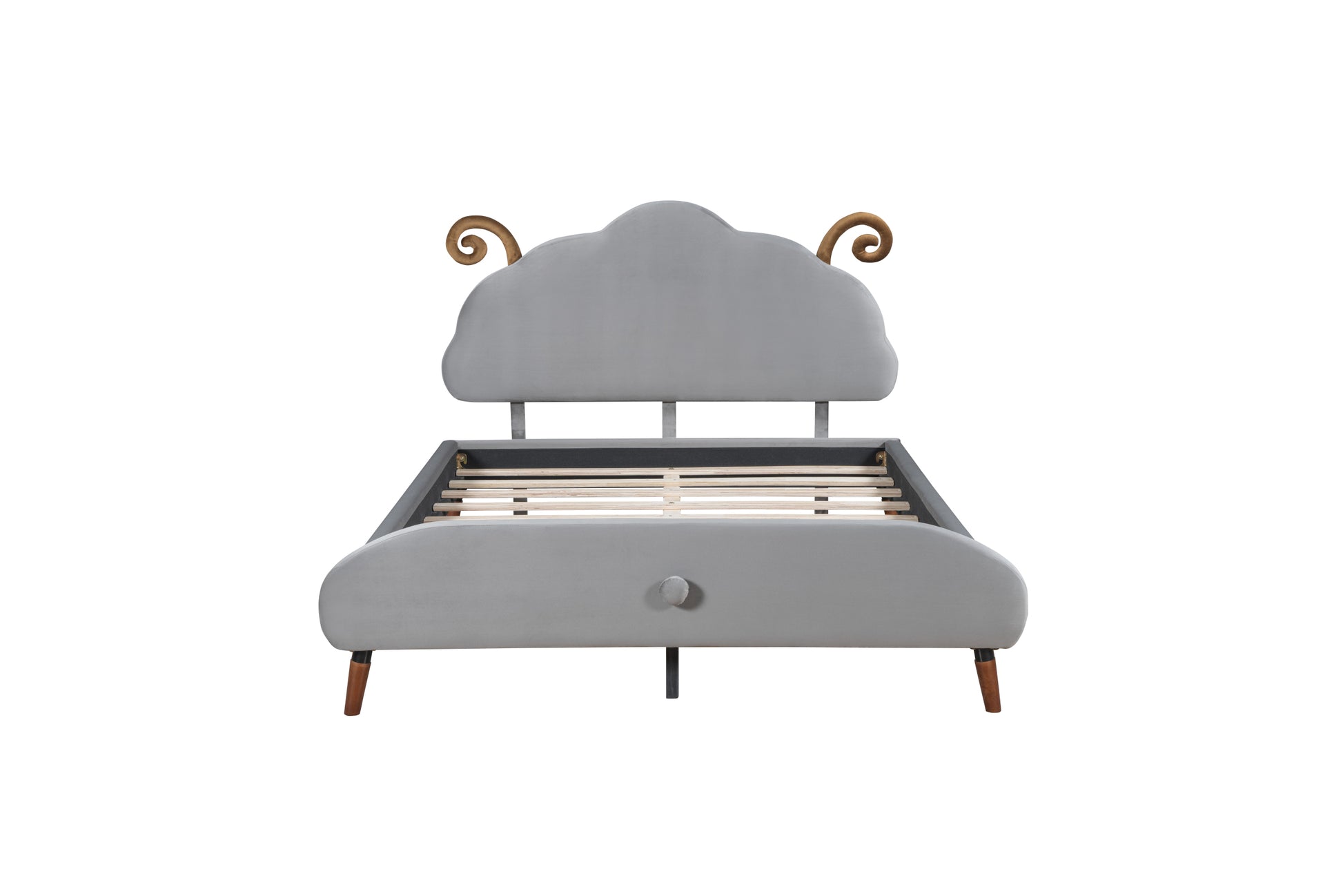 Full Size Upholstered Platform Bed With Sheep