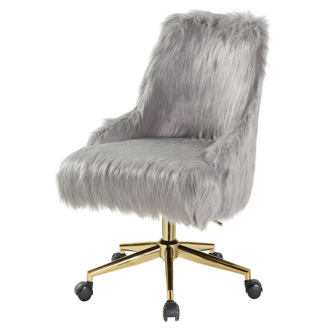 Grey And Gold Swivel Office Chair - Solid Grey