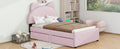 Twin Size Upholstered Platform Bed with Cartoon Ears box spring not