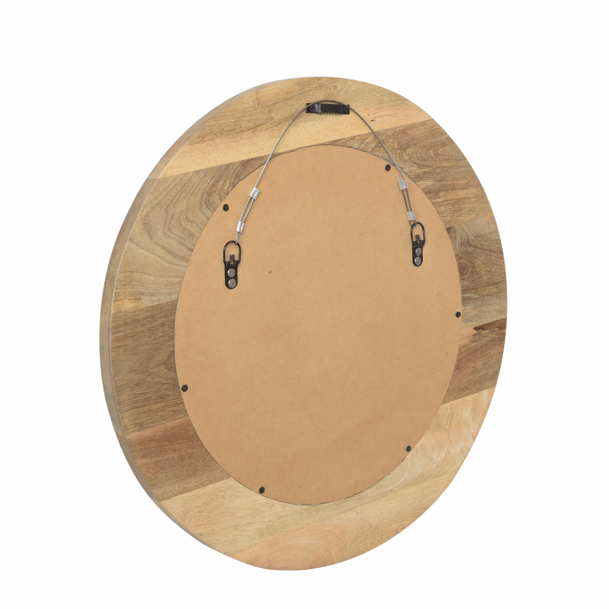 Mango Wood Aluminium Fitted Round Mirror