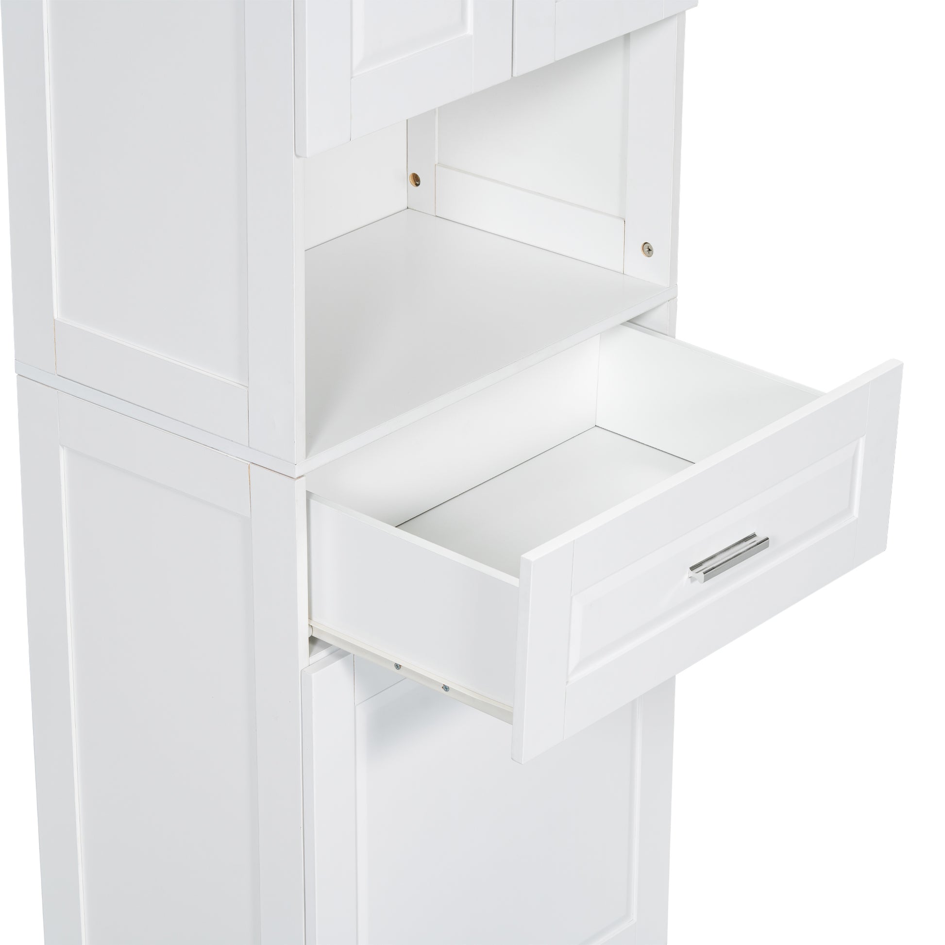 Tall Bathroom Cabinet With Laundry Basket, Large