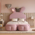 Twin Size Upholstered Platform Bed With Cartoon