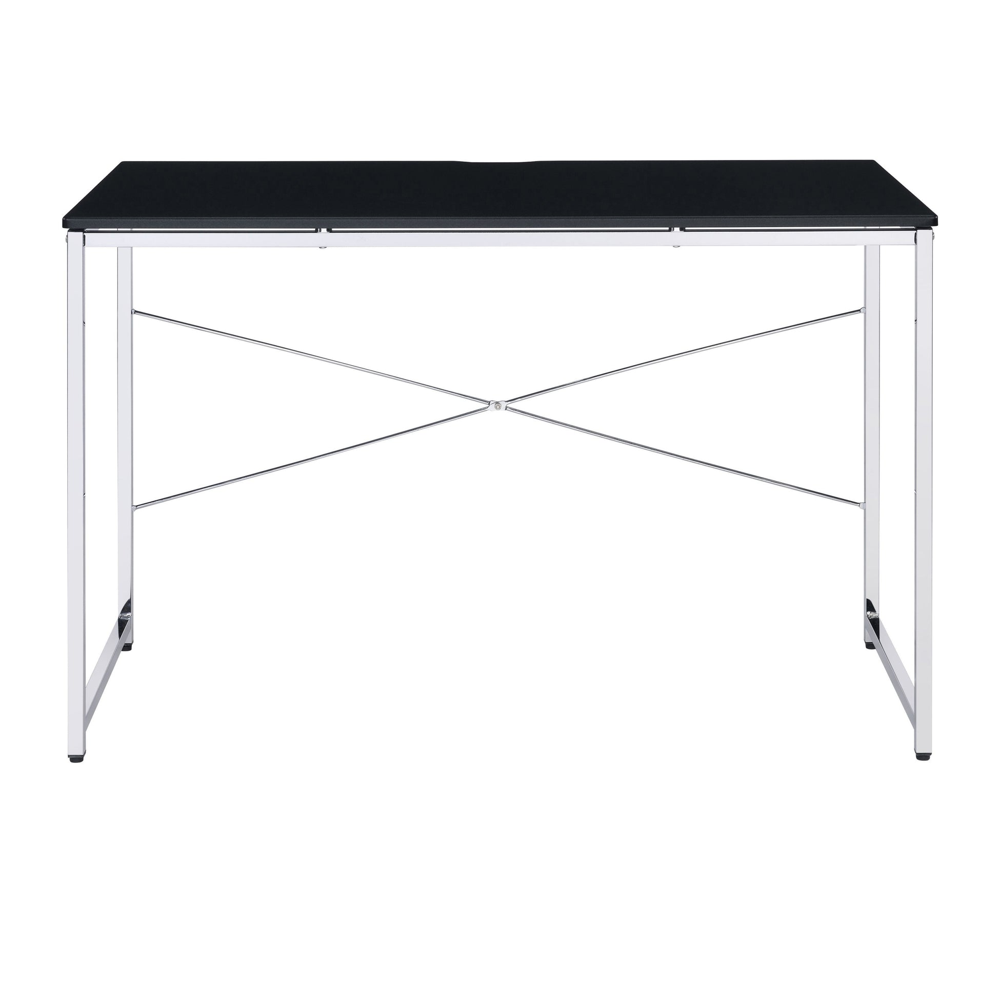 Black And Chrome Vanity Desk - Black Silver