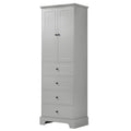 Storage Cabinet with 2 Doors and 4 Drawers for grey-mdf