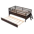 Low Loft Bed Twin Size With Full Safety Fence -