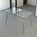 51 Inch Glass Dining Table Set For 4, Dining