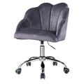 Dark Grey And Chrome Barrel Office Chair With -