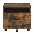 Weathered Oak And Black 1 Drawer File Cabinet -