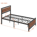 Twin Size Platform Bed, Metal And Wood Bed Frame