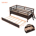 Low Loft Bed Twin Size With Full Safety Fence -