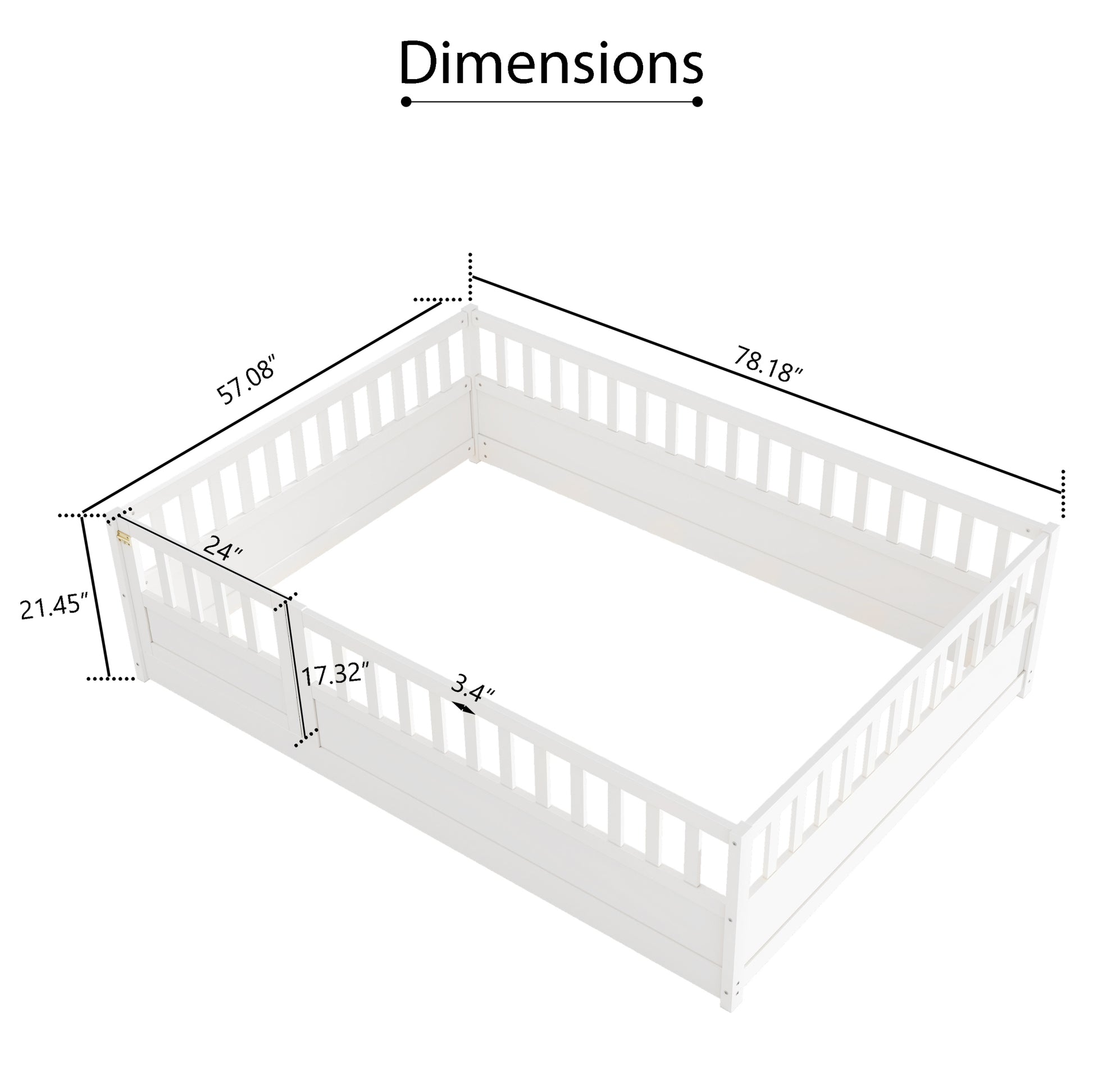 Full Size Floor Bed, Integral Construction With