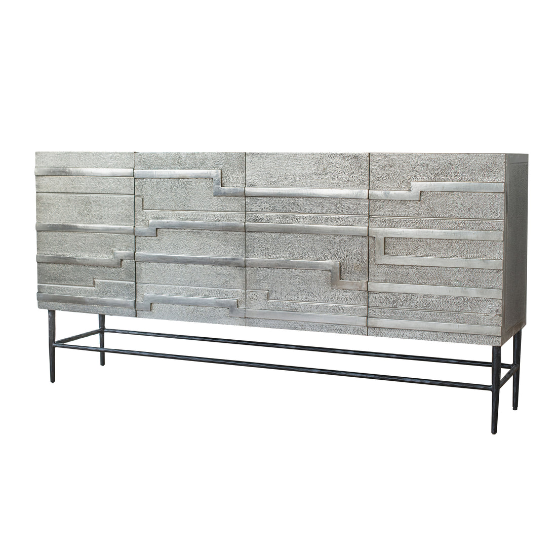 59X14.5X30" Linear 4 Door Credenza - Black And