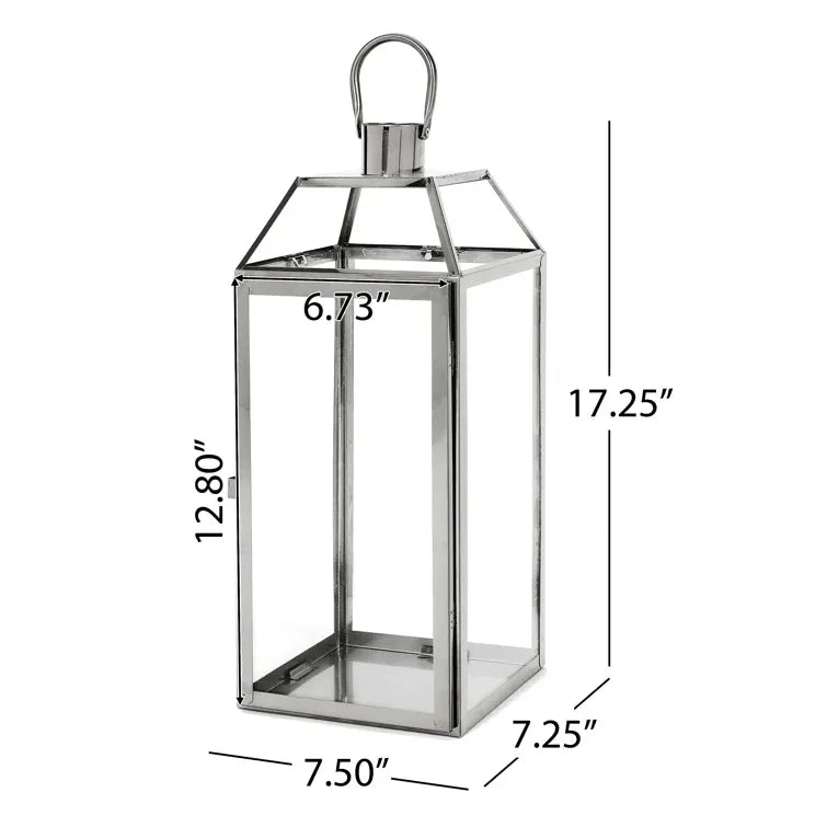 Harris 18"H Stainless Steel Lantern - Silver