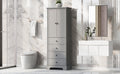 Storage Cabinet with 2 Doors and 4 Drawers for grey-mdf